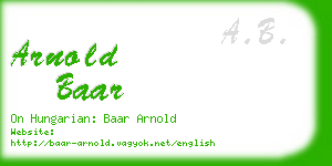 arnold baar business card